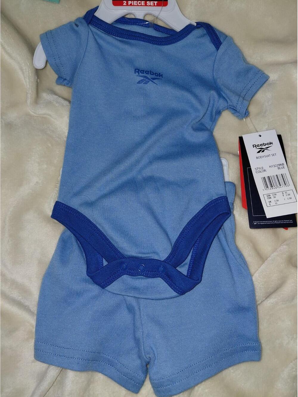 Reebok 2 piece baby bodysuit set 0/3